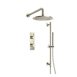 ISENBERG, 100.7350BN, 1.75 GPM TWO OUTPUT SHOWER SET WITH SHOWER HEAD, HAND HELD, AND SLIDE BAR, BRUSHED NICKEL