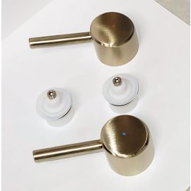 GROHE, 48310EN0, CONCETTO PAIR OF HANDLES BLUE/RED, BRUSHED NICKEL