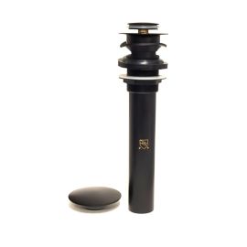 CSB, 398MB, 1 1/4" LAVATORY PUSH POP-UP WASTE LESS OVERFLOW, MATTE BLACK