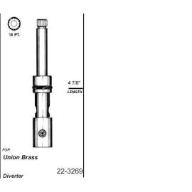 KISSLER, 22-3269, UNION BRASS DIVERTER STEM