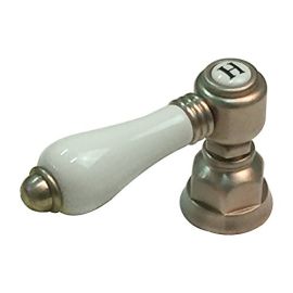ROHL, C7678PSTN, NICOLAZZI COUNTRY BATH AND KITCHEN PORCELAIN HANDLE, SATIN NICKEL