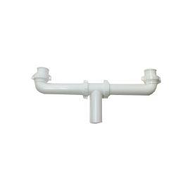 CSB, 51267, 1 1/2" x 16" CENTER OUTLET WASTE S/J WITH BAFFLE TEE, WHITE