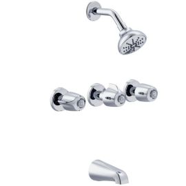 GERBER, G004713083, ADA-COMPLIANT 1.75 GPM CLASSICS THREE-HANDLE 11" CENTERS TUB AND SHOWER FITTING, CHROME