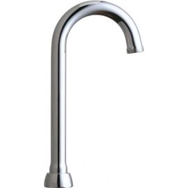 CHICAGO FAUCETS, GN1AJKABCP, 3-1/2" RIGID / SWING GOOSENECK SPOUT WITH FIXED OR 360° SWING, CHROME PLATED
