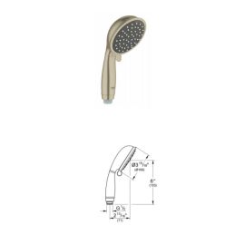 GROHE, 26048EN1, 1.75 GPM TEMPESTA RUSTIC 100 II 2-SPRAYS HANDSHOWER, BRUSHED NICKEL