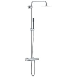 RAINSHOWER SYSTEM 210 SHOWER SYSTEM WITH THERMOSTAT FOR WALL MOUNT, STARLIGHT CHROME