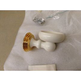 GROHE, 40043LG0, SINFONIA GLASS HOLDER, LESS TUMBLER, WHITE AND GOLD