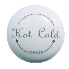 KOHLER, GP78205-0, WHITE PLUG BUTTON WITH HOT/COLD IDENTIFIER