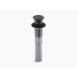 KOHLER, 7124-2BZ, BATHROOM POP-UP CLICKER DRAIN WITHOUT OVERFLOW, OIL RUBBED BRONZE