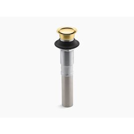 KOHLER, 7124-BP, BATHROOM POP-UP CLICKER DRAIN WITHOUT OVERFLOW, VIBRANT BRASS