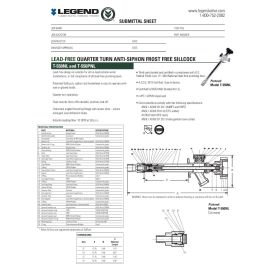 LEGEND, 108-153NL, 1/2 x 8 T-550NL NO LEAD FROST FREE FAUCET