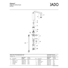 JADO, A860606.191, REM MONOBLOCK CARTRIDGE FOR 831/800 LAVATORY FAUCET