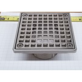 PASCO, 60981SQ-BN, 4-3/16” THREADED BRASS PLATED SQUARE DRAIN STRAINER ONLY, BRUSHED NICKEL