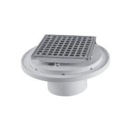 PASCO, 8018, 2X3 PVC/BRASS SHOWER AND FLOOR ADJUSTABLE SQUARE DRAIN, CHROME