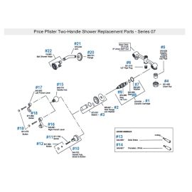 PFISTER, 971-702, SCREW FOR 07 SERIES TWO-HANDLE SHOWER