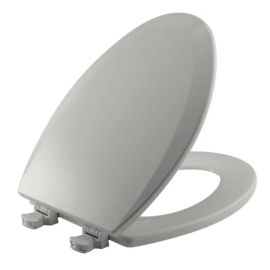 BEMIS, 1500EC062, ELONGATED ENAMELED WOOD TOILET SEAT, ICE GREY
