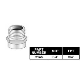 PASCO, 2146, BRASS HOSE TO PIPE ADAPTER 3/4" MALE HOSE THREAT 3/4" FEMALE PIPE THREAT