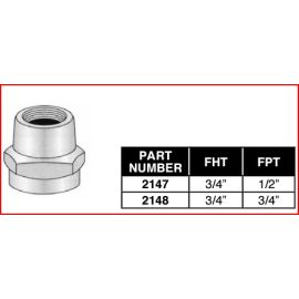 PASCO, 2147, BRASS TO HOSE ADAPTER 3/4" FEMALE HOSE THREAT 1/2" FEMALE PIPE THREAD