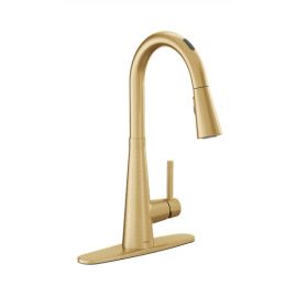 MOEN, 7864EVBG, SLEEK ONE-HANDLE HIGH ARC PULL-DOWN KITCHEN FAUCET, BRUSHED GOLD