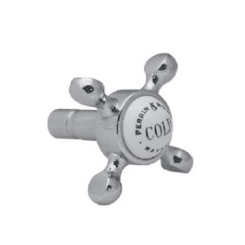 ROHL, 9.01451C-PN, PERRIN ROWE 1/2" FAUCET CROSS-TOP (DOMED INDEX) HANDLE, COLD , NICKEL