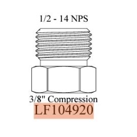 WALTER, LF104920, 1/2 - 14 NPS/ 3/8" COMPRESSION