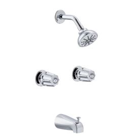 GERBER, G074872, CLASSICS TWO METAL FLUTED HANDLE TUB AND SHOWER FAUCET, CHROME