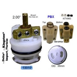 Replacement single-handle tub and shower stem cartridge (19910). Please note: This is the stem only; the pressure balance valve (19910PBX) and seal kit (KIT4993) are sold separately.
