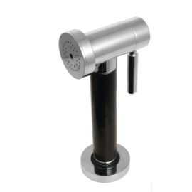 KINGSTON BRASS, KSSPR1K, KITCHEN FAUCET SIDE SPRAY WITH BLACK GRIP, POLISHED CHROME