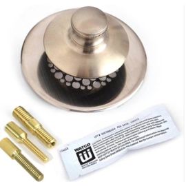 WATCO, 48750-PP-BN-G-3P-NS, UNIVERSAL NUFIT PP SILICONE TUB CLOSURE WITH 3 ADAPTER PINS -BRUSHED NICKEL