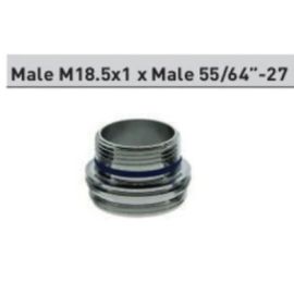 NEOPERL, 1304905, CACHE TINY JR DUAL THREAD MALE M18.5X1 X 55/64-27 AERATOR ADAPTOR