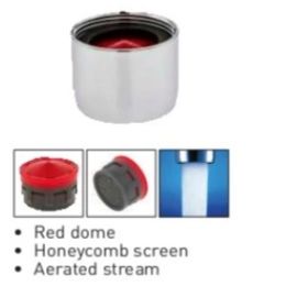 NEOPERL, 1091003, 2.2 GPM PERLATOR FEMALE 55-34"-27 AERATOR WITH RED DOME PACK 0F 6