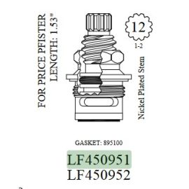 WALTER, LF450591, PFISTER 1.53' L STEM, HOT