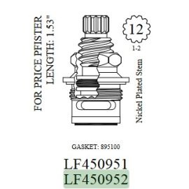 WALTER,lf450592, PFISTER 1.53' L STEM, COLD