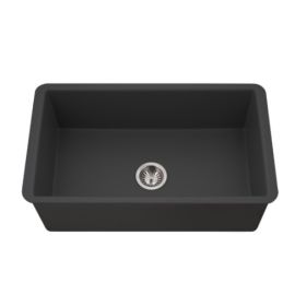 HAMAT, CHE-3219SU-MB, CHELSEA FIRECLAY UNDERMOINT LARGE SINGLE BOWL, MATTE BLACK