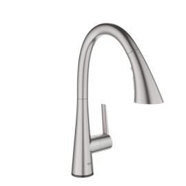 GROHE, 30205DC2, 1.75GPM ZEDRA SINGLE-HANDLE PULL DOWN KITCHEN FAUCET TRIPLE SPRAY, SUPERSTEEL