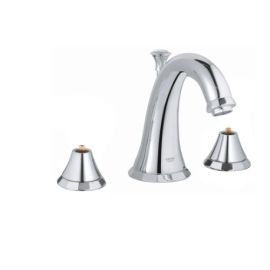 GROHE, 2012400A, 1.2 GPM KENSINGTON 8" WIDESPREAD 2-HANDLE S-SIZE BATHROOM FAUCET, CHROME - DISCONTINUED