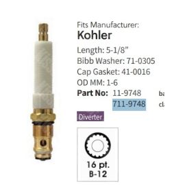 KISSLER, 711-9748, KOHLER DIVERTER STEM