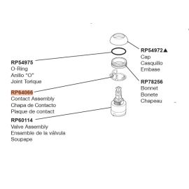 BRIZO, RP64066, SINGLE CONTROL CERAMIC CARTRIDGE WITH CONTACT PLATE