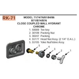 WOODFORD RK-71 WOODFORD Close Coupled Wall Hydrant Chrome Repair Kit | NorthShoreFaucets.com