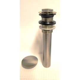 CSB, 398BN, 1 1/4 LAVATORY PUSH POP-UP WASTE WITH OVERFLOW AND DOMED COVER, BRUSHED NICKEL