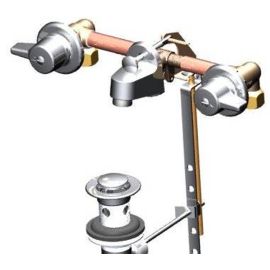 UNION BRASS, 170-8, LEDGEBACK 8" LAVATORY FAUCET WITH POP-UP