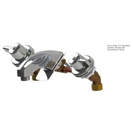 UNION BRASS, 173, SLANTBACK LAVATORY FAUCET WITH COMPRESSION VALVES, LESS POP-UP