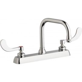 CHICAGO FAUCET, W8D-DB6AE1-317ABCP, W8D SERIES DECK-MOUNTED FAUCET MANUAL FAUCET WITH 8" CENTER, POLISHED CHROME