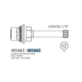 Walter, 401662, For Artistic Brass 2 Handle Tub And Shower Faucet Short Ceramic Cartridge, Cold | NorthShoreFaucets.com