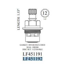 Walter, LF451192, Artistic Brass Mini Widespread Ceramic Cartridge, Cold | NorthShoreFaucets.com