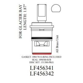 Walter, LF456341, Glacier Bay Lavatory Faucet Ceramic Hot Cartridge | NorthShoreFaucets.com