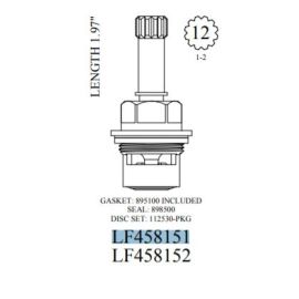 Walter, LF458151, For Artistic Brass Widespread Ceramic Cartridge, Hot | NorthShoreFaucets.com