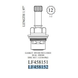 Walter, LF458152, For Artistic Brass Widespread Ceramic Cartridge, Cold| NorthShoreFaucets.com