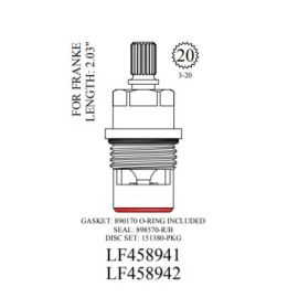 Walter, LF458942, Franke (FR41.020) 1/4" Turn 2 Handle Cold Ceramic Cartridge | NorthShoreFaucets.com