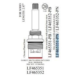 WALTER, LF465351-PN, SOHO POLISHED NICKEL PLATED WIDESPREAD LAVATORY CERAMIC CARTRIDGE, HOT